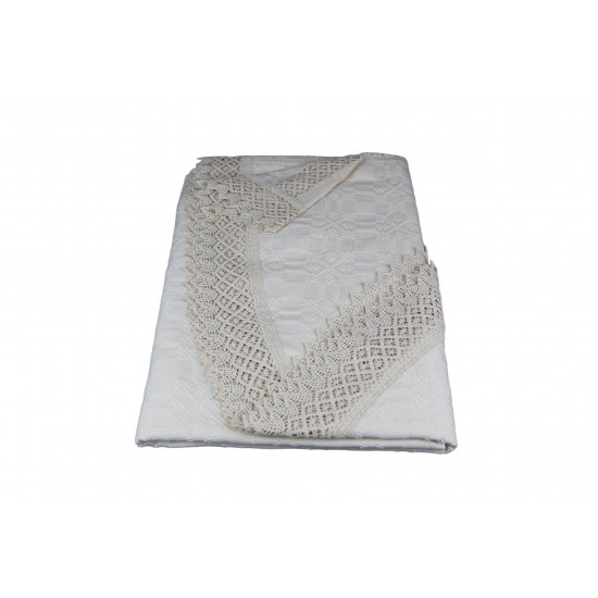 Față de masă crem rotundă 145 x 145 cm Față de masă crem rotundă 145 x 145 cm