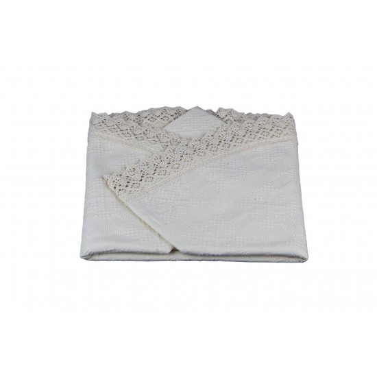 Față de masă crem rotundă 75 x 75 cm Față de masă crem rotundă 75 x 75 cm