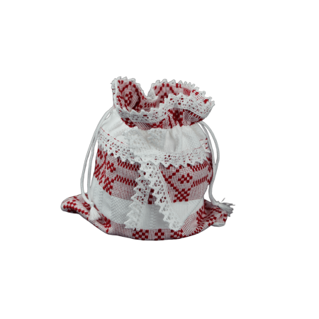 Traistuță cu șnur 18 x 16 cm model cu fundă