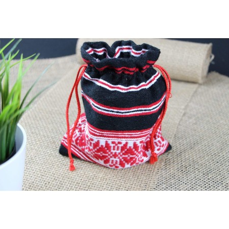 Traistuță cu șnur 18 x 16 cm model Ilinca