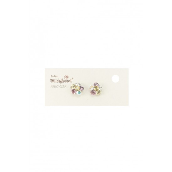 Cercei Round Stones Chaton Flower, Model 364 Cercei Round Stones Chaton Flower, Model 364