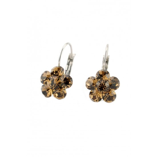 Cercei Round Stones Chaton Flower Ss24, Model 332