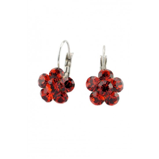 Cercei Round Stones Chaton Flower Ss24, Model 339
