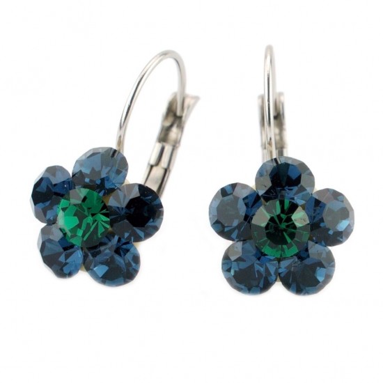 Cercei Round Stones Chaton Flower Ss24, Model 340