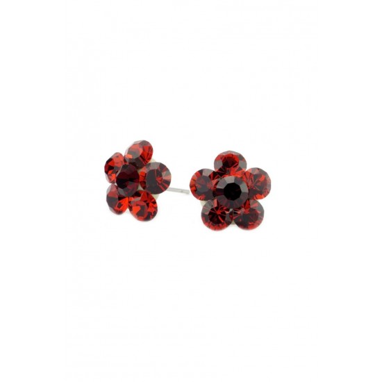 Cercei Round Stones Chaton Flower Ss24, Model 343