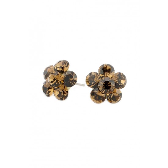 Cercei Round Stones Chaton Flower Ss24, Model 345