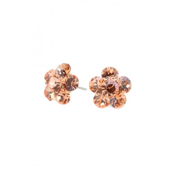 Cercei Round Stones Chaton Flower Ss24, Model 346