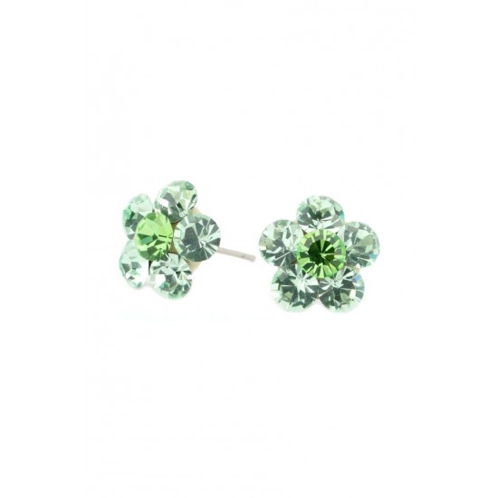 Cercei Round Stones Chaton Flower Ss24, Model 348