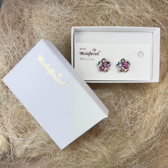 Cercei Round Stones Chaton Flower Ss24, Model 350