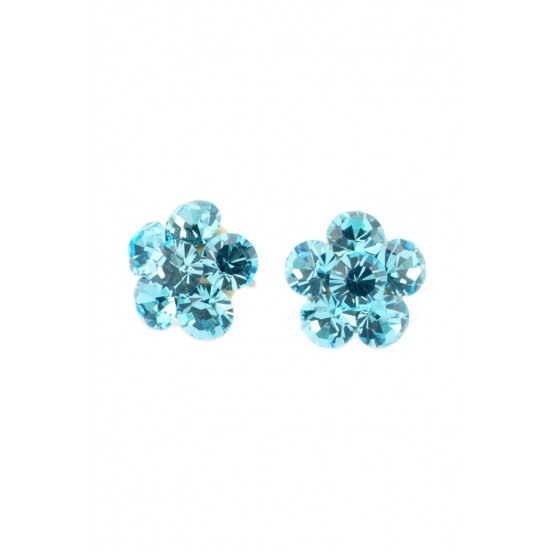 Cercei Round Stones Chaton Flower Ss24, Model 352