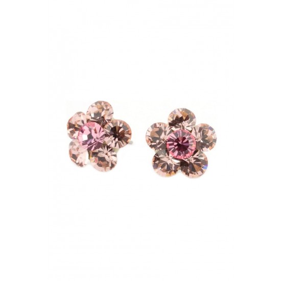 Cercei Round Stones Chaton Flower Ss24, Model 354