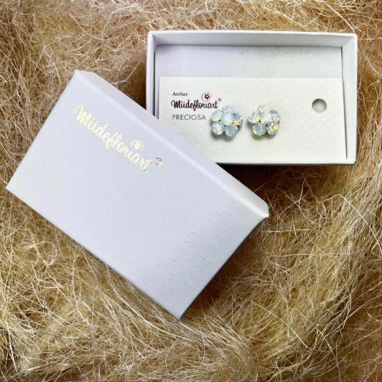 Cercei Round Stones Chaton Flower Ss24, Model 354