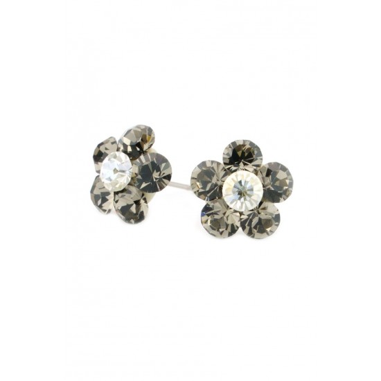 Cercei Round Stones Chaton Flower Ss24, Model 355