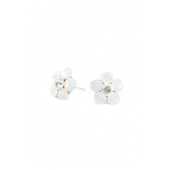Cercei Round Stones Chaton Flower Ss29, Model 227