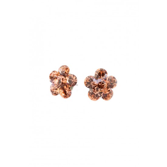 Cercei Round Stones Chaton Flower Ss29, Model 325