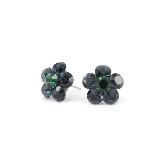 Cercei Round Stones Chaton Flower Ss29, Model 382