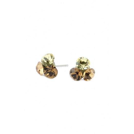 Cercei Round Stones Chaton Tripple 10mm, Model 323