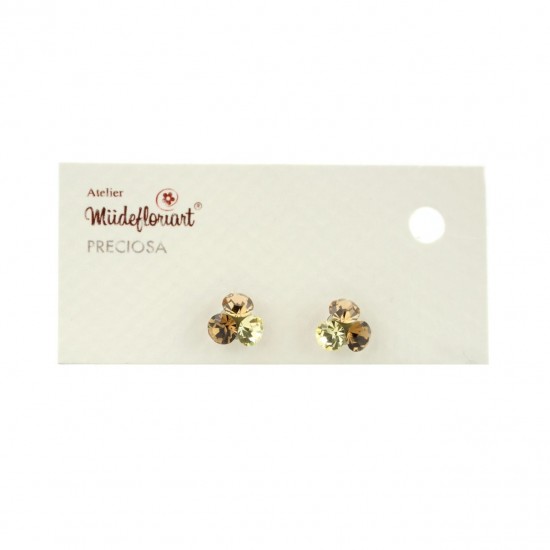 Cercei Round Stones Chaton Tripple 10mm, Model 323