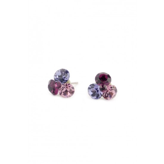 Cercei Round Stones Chaton Tripple Ss29, Model 2355