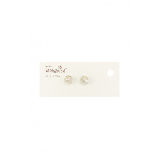 Cercei Round Stones Loch Flower 10mm, Model 366