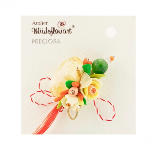 Martisor Tip Brosa Cu Piatra Semipretioasa , Mbp0018