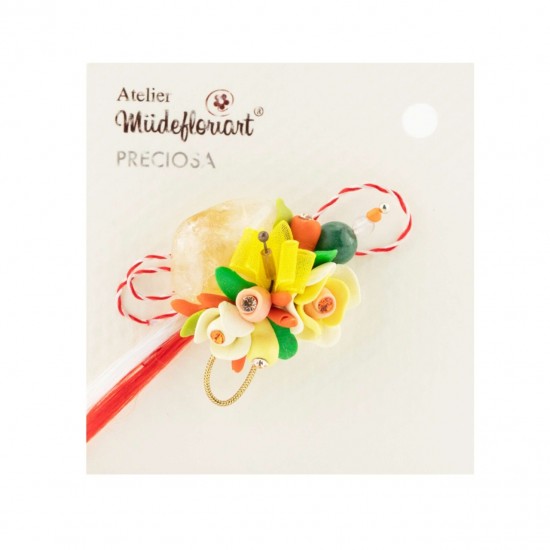 Martisor Tip Brosa Cu Piatra Semipretioasa , Mbp0038