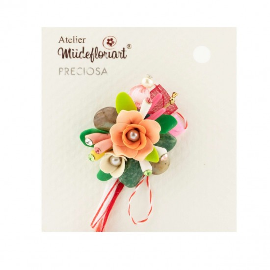 Martisor Tip Brosa Cu Piatra Semipretioasa , Mbp0048