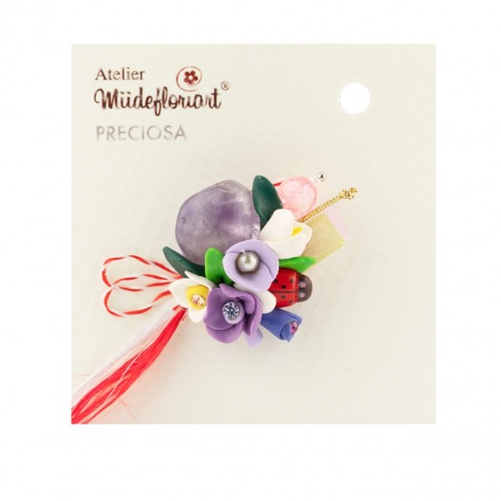 Martisor Tip Brosa Cu Piatra Semipretioasa , Mbp0066