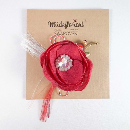 Set Martisor Cu Brosa Flori De Mac Mbfm0011